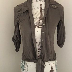 Army Green Button-Up by Iz Byer Women’s Small